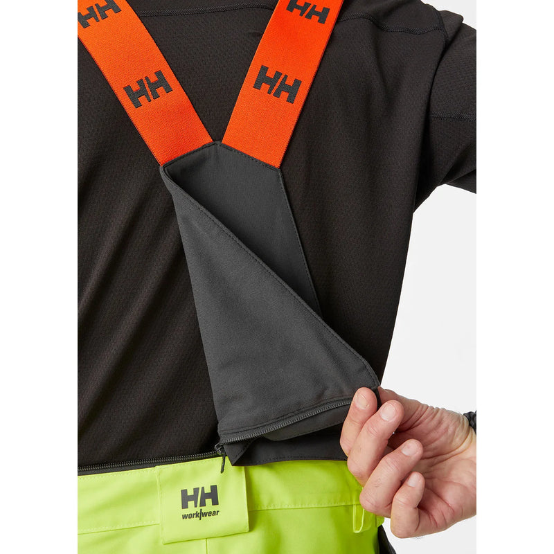 Ielādējiet attēlu galerijas skatītājā, Puskombinezons HELLY HANSEN ALNA 2.0 Hi Vis Waterproof Shell Construction Class 2 71493
