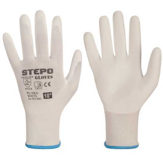 Gloves STEPO PU-EKO WHITE